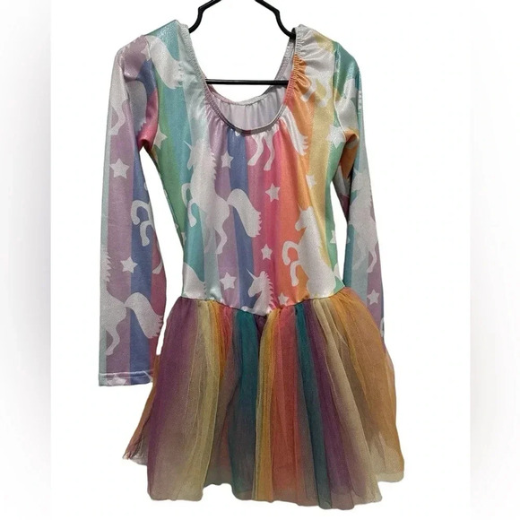 Unbranded Girl’s Unicorn Rainbow Print Ballet Tutu Dress - Picture 3 of 5